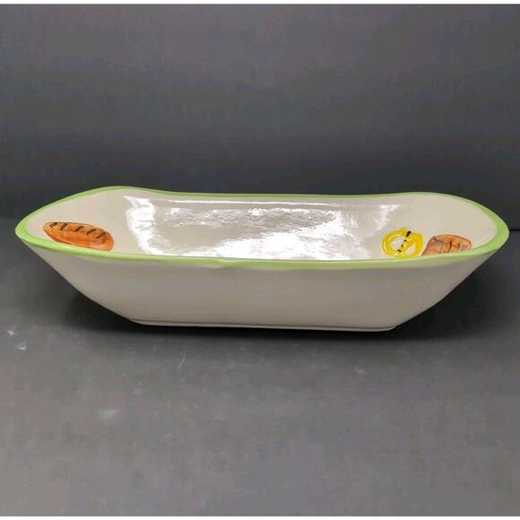 VTG Maurice Ceramics Of Calif USA Mid Century BREAD Ceramic Basket Tray Novelty - Picture 3 of 11